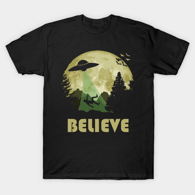 Believe Alien Abduction T-Shirt by Nerd_art